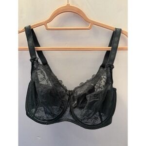 Empreinte Louise Full‎ Cup Bra 36F Green Lace Underwire French Luxury Lingerie